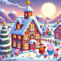 Peppa Pig and George playing in the snow Episode Snow with English subtitles