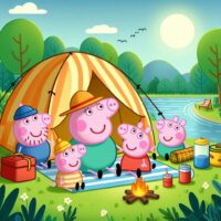 "Peppa and her family set up a tent and enjoy a camping adventure in the great outdoors – Episode 35 with English subtitles."