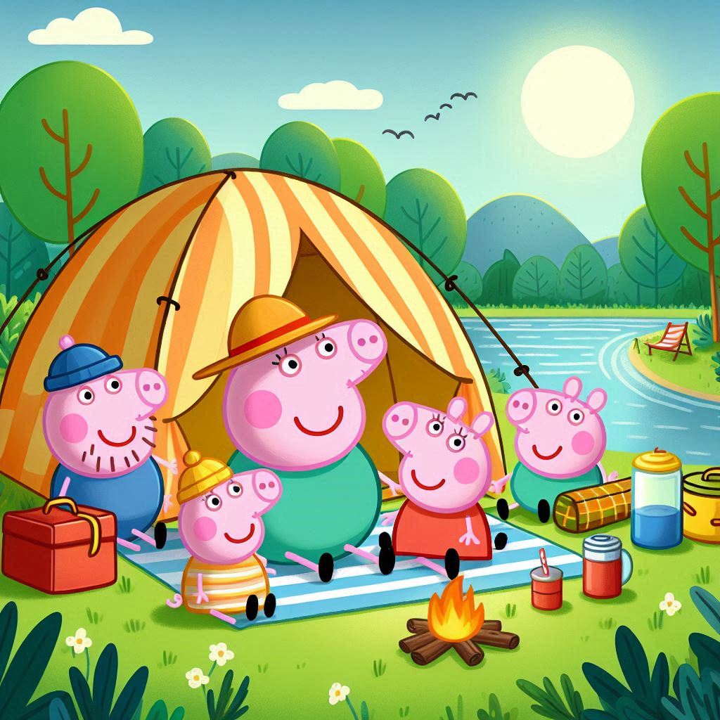 "Peppa and her family set up a tent and enjoy a camping adventure in the great outdoors – Episode 35 with English subtitles."